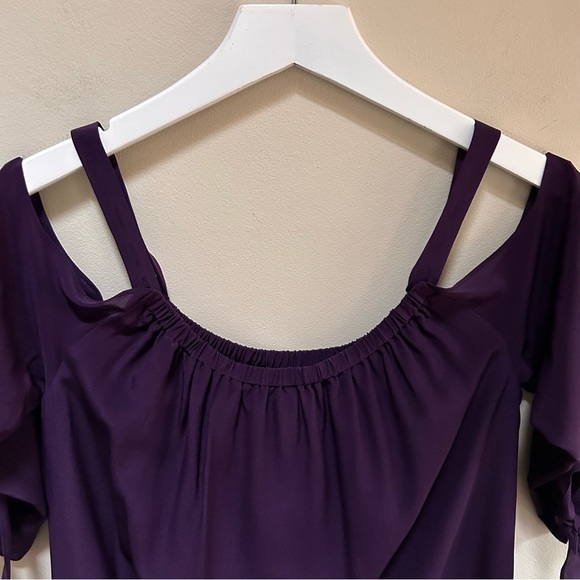 Madewell ~ Purple Silk 3/4 Sleeve Shift Mini Dress in size 0 - Picture 5 of 15